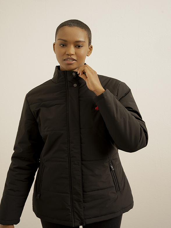 Black Women's Long Sleeve Puffer Jacket | Polo SA