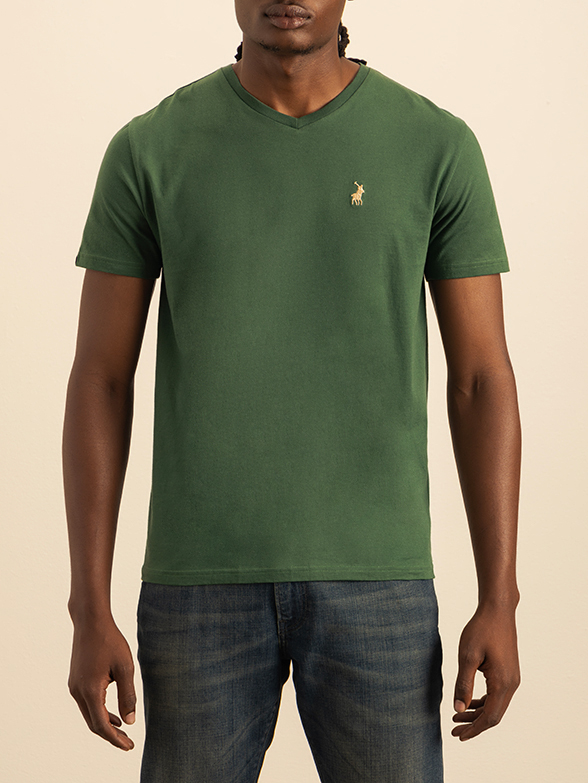 Polo Mens V Neck Green T-Shirt | Polo SA