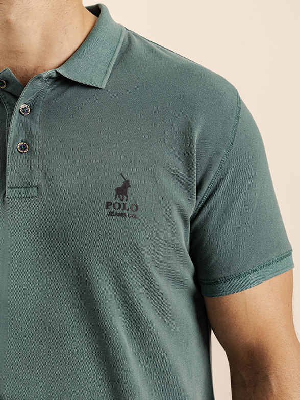 Mens Overdyed Golfer Shirt - Zoom Front Left Shoulder