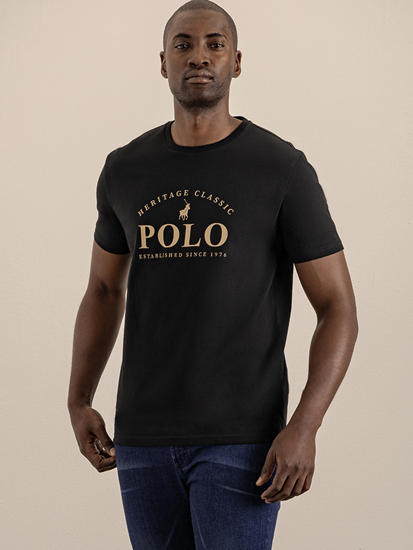 Polo Mens Heritage Classic Printed Black T-Shirt | Polo SA