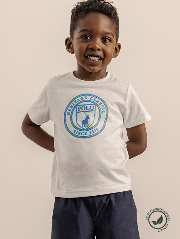 Polo Boys Corey Crest Printed White TShirt Polo SA