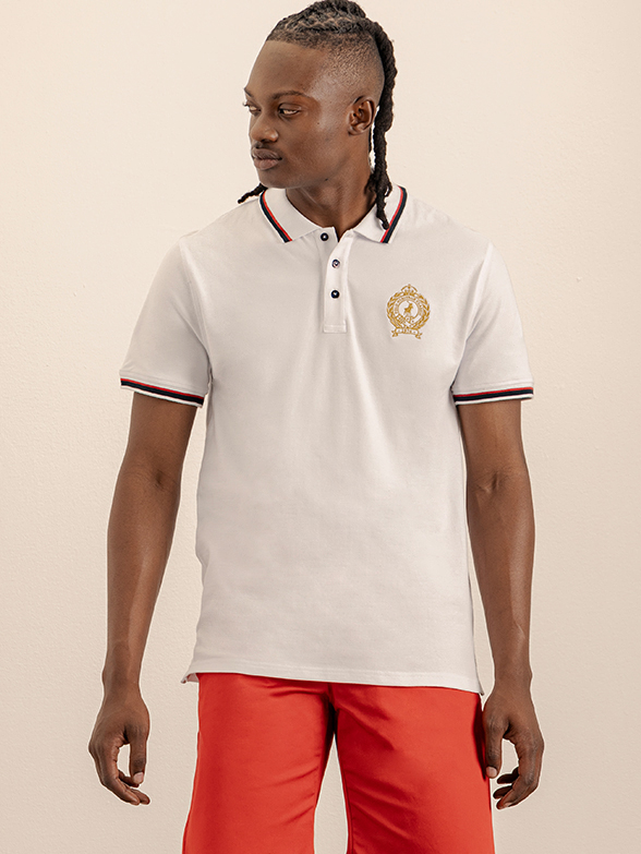 Mens Crest Embroidery Golfer Shirt