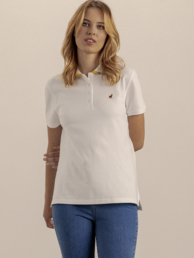 Womens Tipped Collar Golfer - Front View