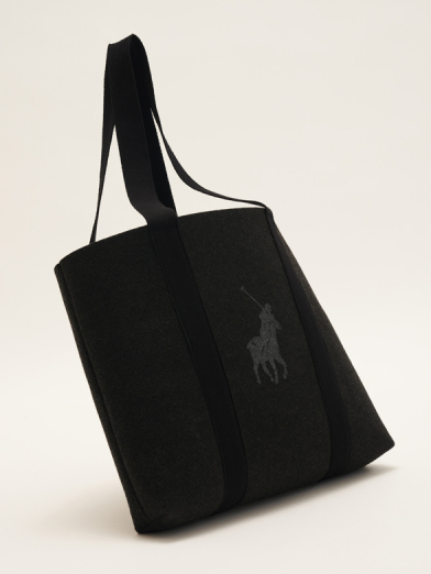 Naturally Polo recycled tote in Charcoal