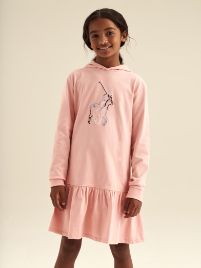 Girls embroidered hooded dress