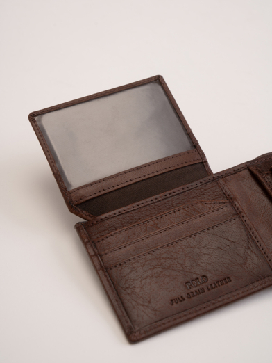 Coin billfold with top card flap