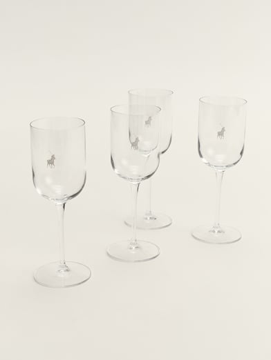 Polo white wine glass set 