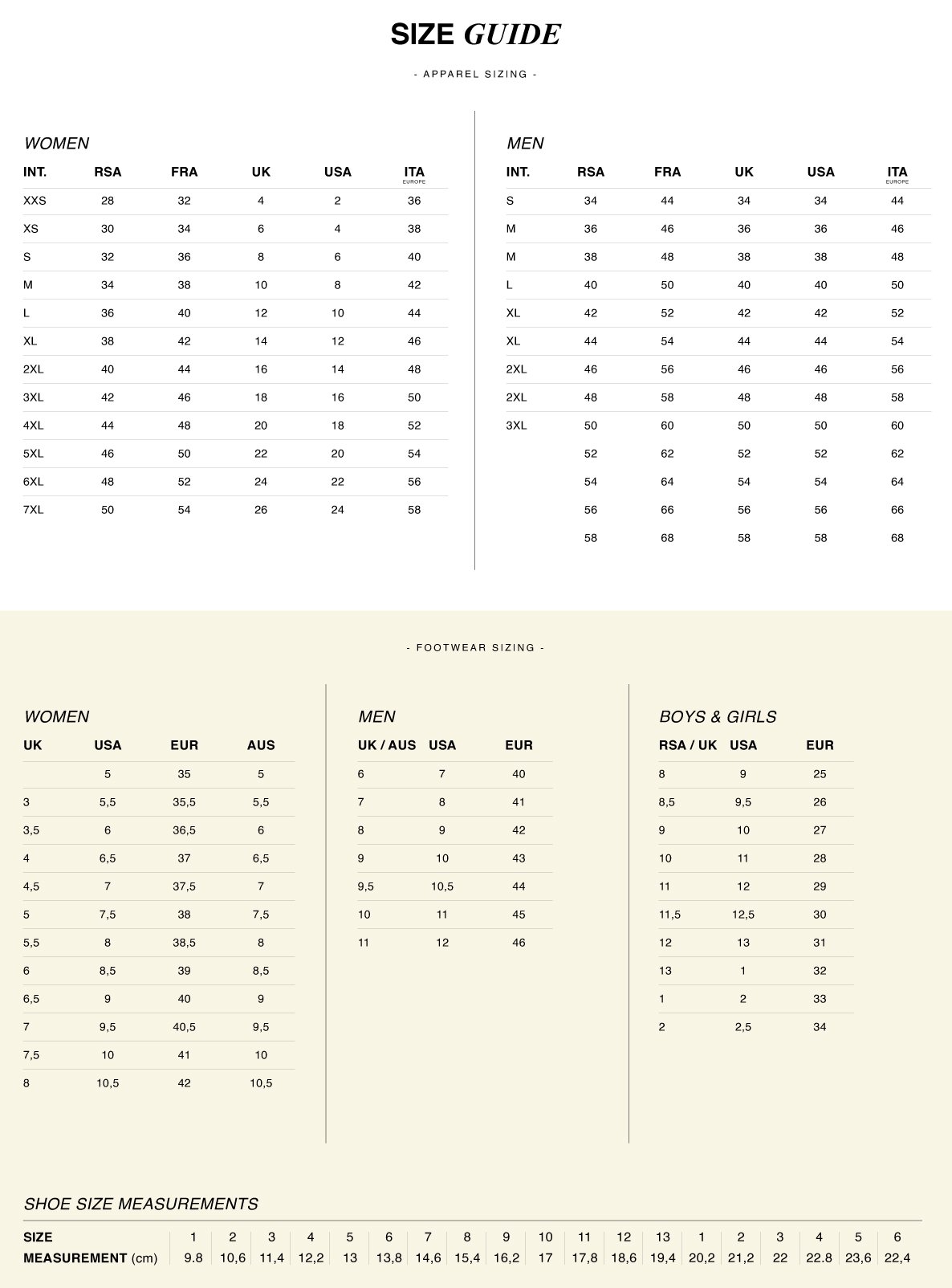 Polo Ralph Kids Size Chart